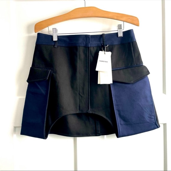 Dion Lee Bonded Cotton Twill Saddle Loop Mini Skirt - Picture 1 of 12